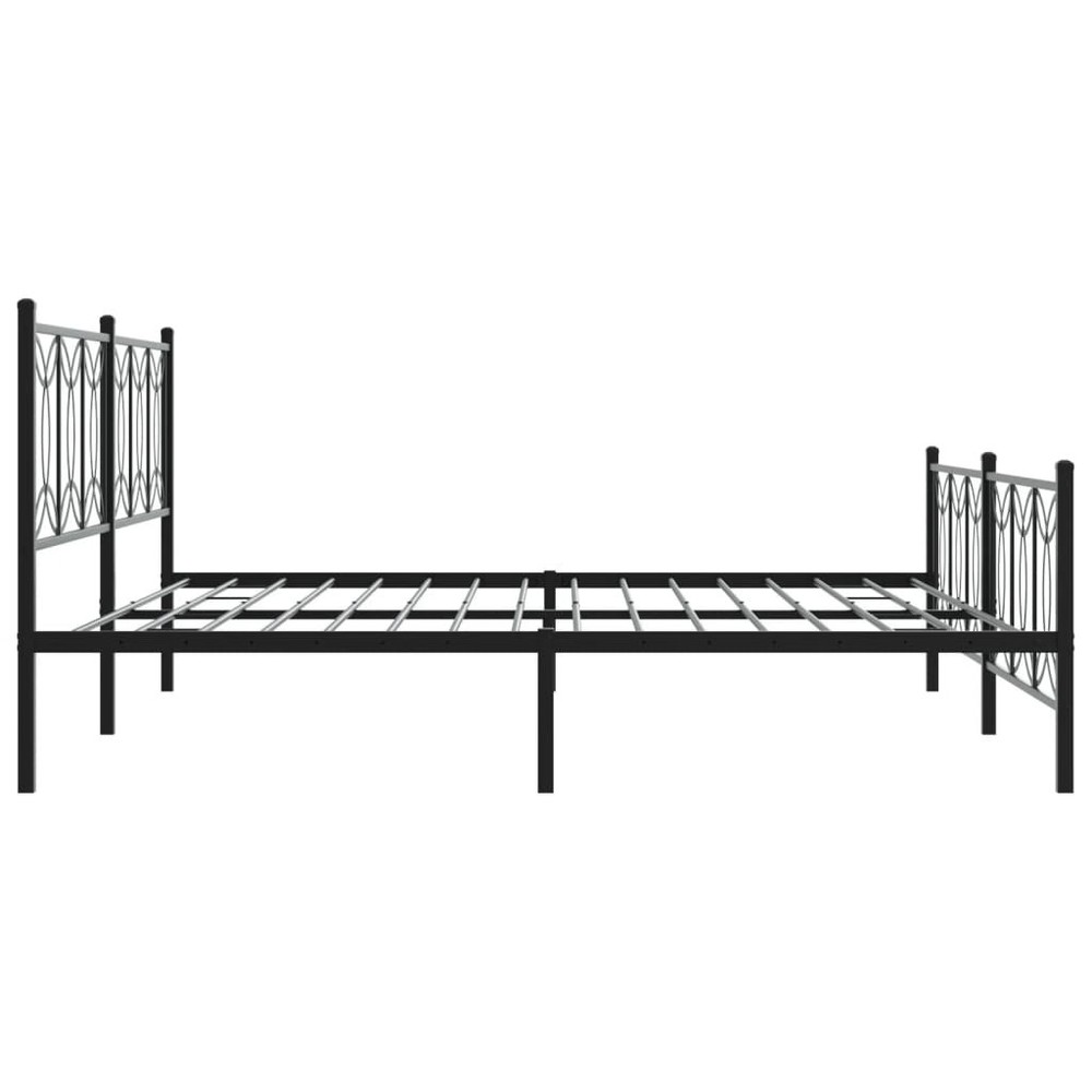 Bed Frame Black Steel Full Bed Bed Frame Rectangular Modern