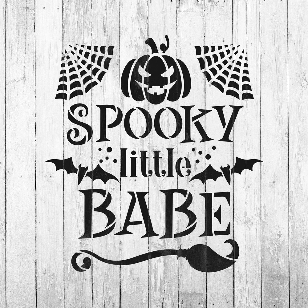 Spooky Little Babe Stencil - Reusable Stencils for DIY Projects