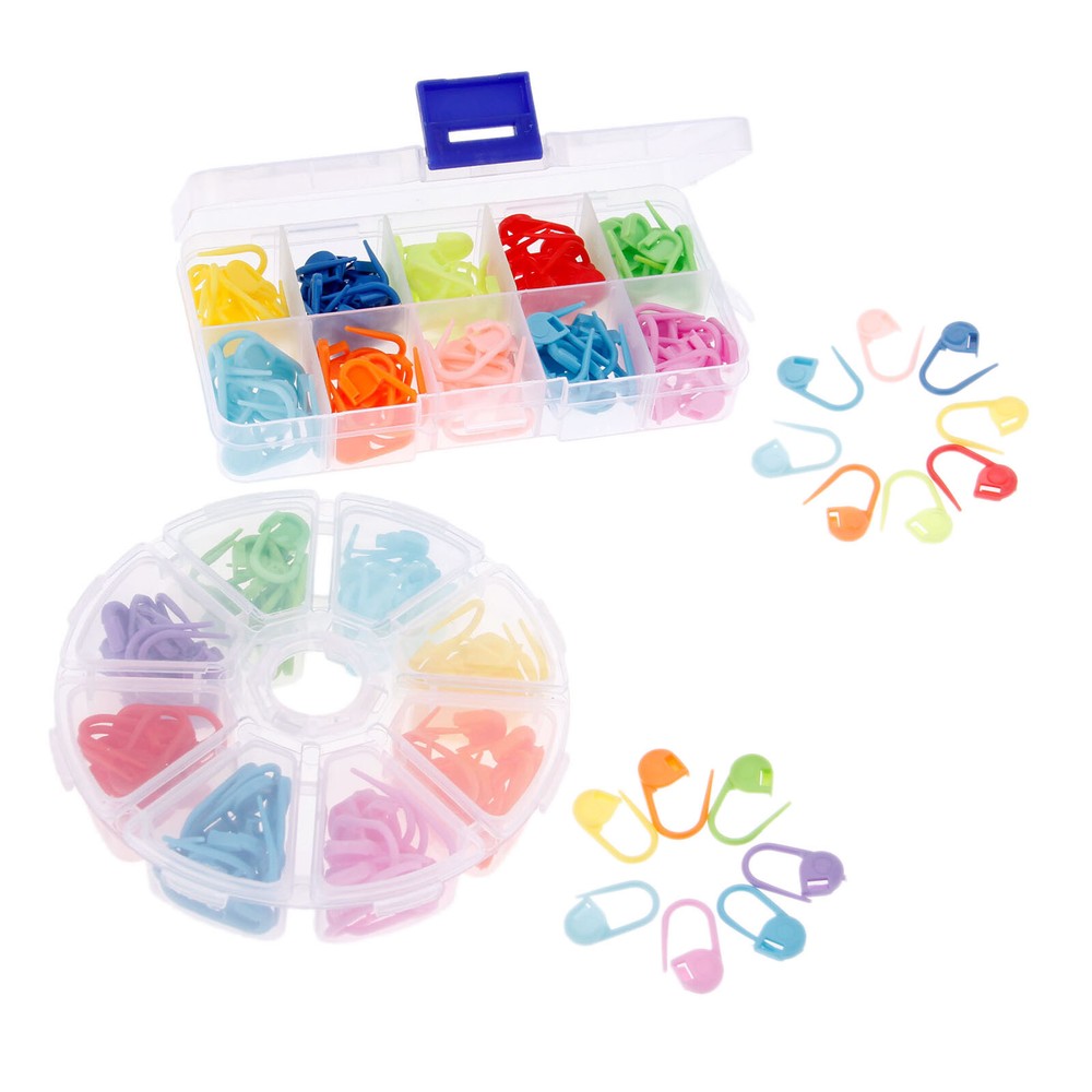 1Box Plastic Crochet Needles Hook Sewing Accessories With Case Knitting Tools