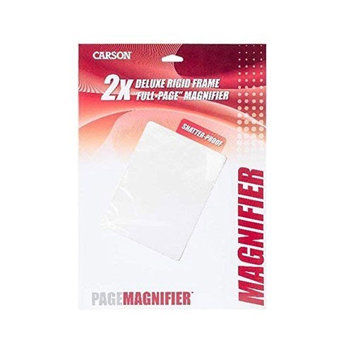 Carson Full Page Rigid 2X Magnifier Sheet 8.5"X11" Bible Scripture Document Read