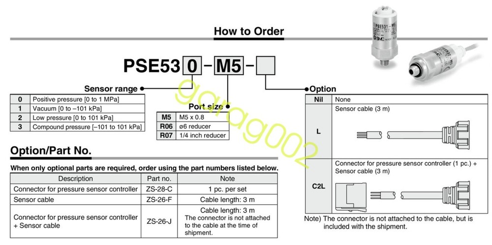 SMC PSE530-R07-L Pressure Sensor Pressure Sensor Controller