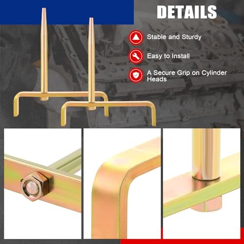 Cylinder Head Stands, 2pc Engine Cylinder Head Bracket with Tapered Mandrels,