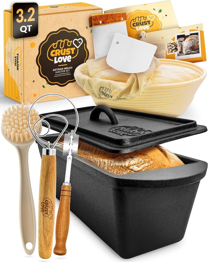Rectangular Cast Iron Dutch Oven Bread Baking incl. Sourdough Bread-Baking