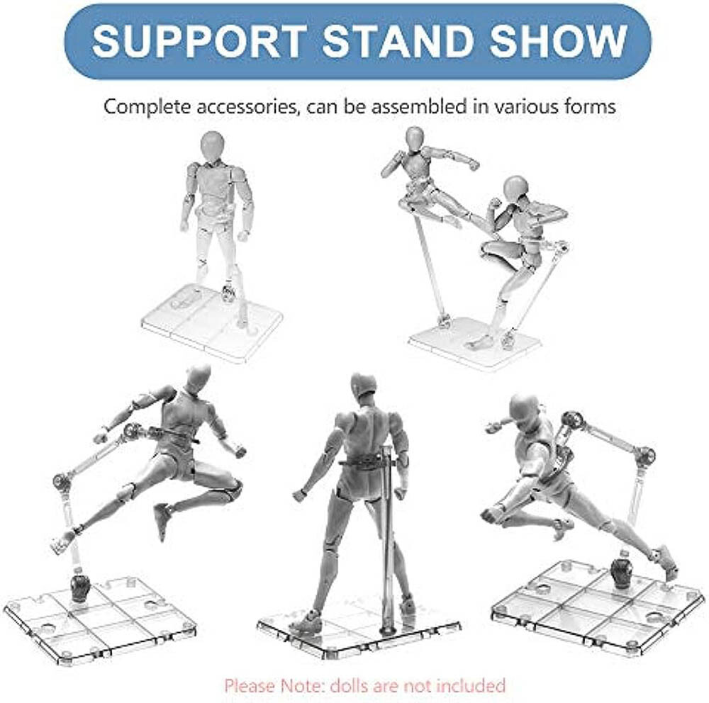 12Pc HG144 Adjustable Action Figure Display Holder Base Doll Model Support Stand
