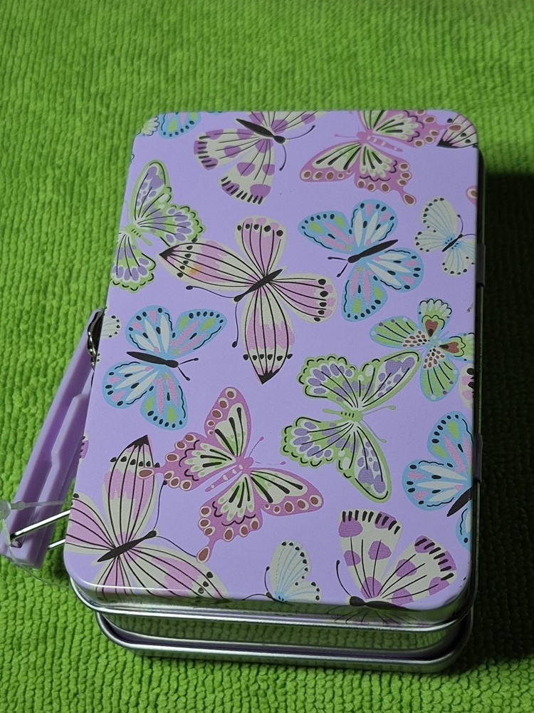 Claire's Metal Butterfly Mini Lunchbox Empty Storage Container