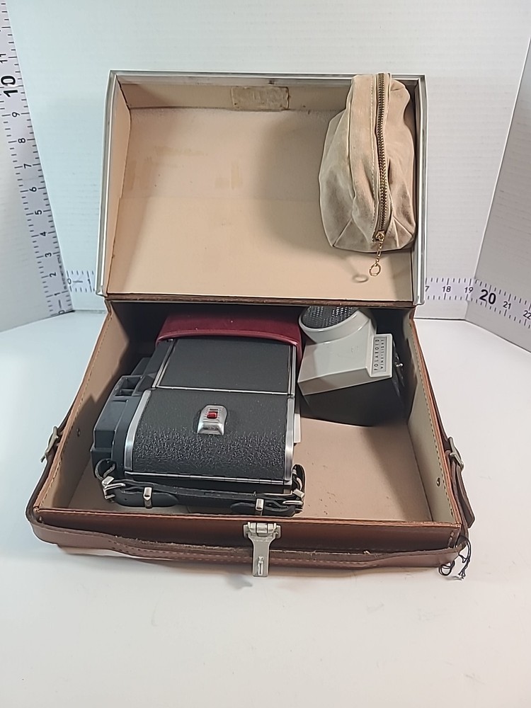 Polaroid Land Camera Model 150 With Case Flash Attachment Vintage Untested