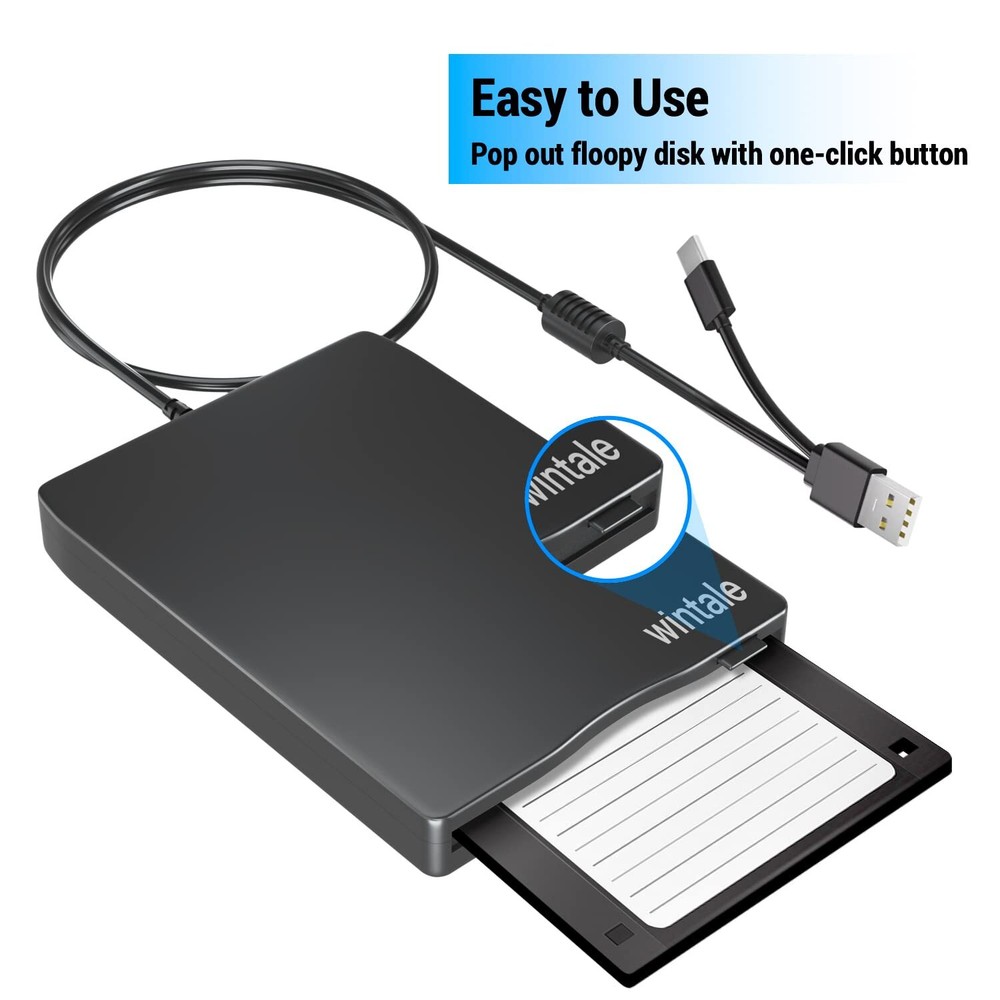 USB Floppy Disk Drive Portable 3.5" External Slim Plug & Play for PC