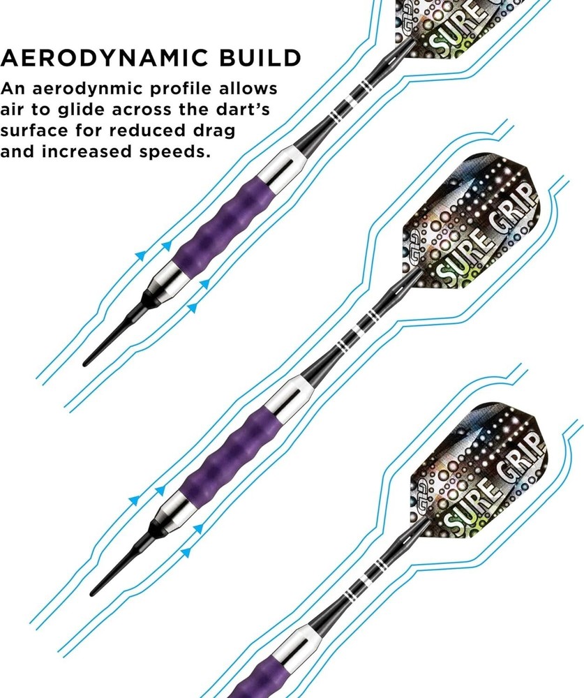 Viper Sure Grip Soft Tip Darts, Purple