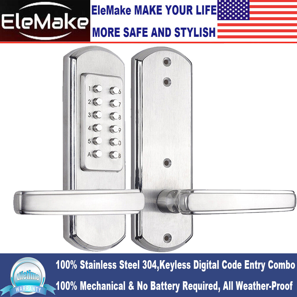 Keyless Entry Door Lock Mechanical Stainless Digital Code Keypad Weatherproof