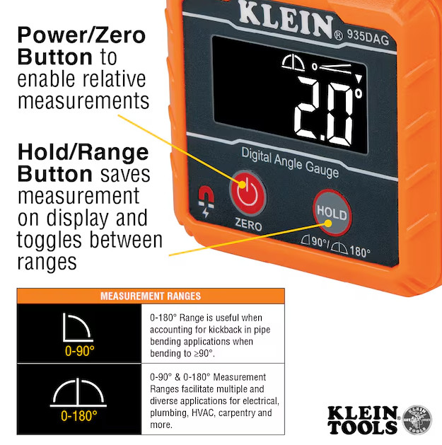 Klein Tools Digital Level & Angle Gauge - Perfect for Accurate Angles & Level Me