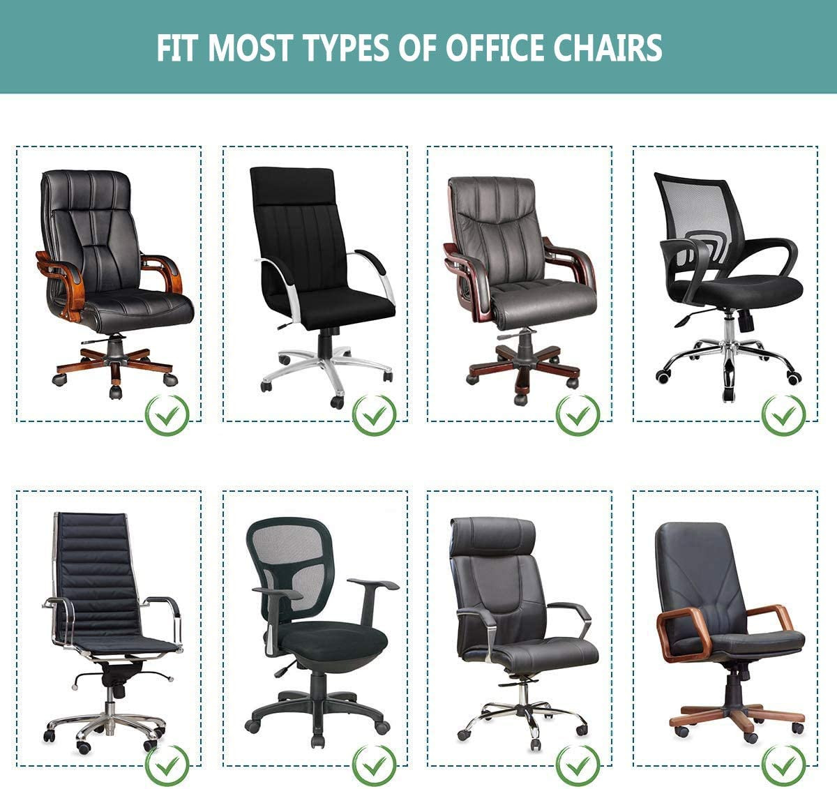 Melaluxe Office Chair Cover - Universal Stretch Desk Chair Cover, Computer Chair