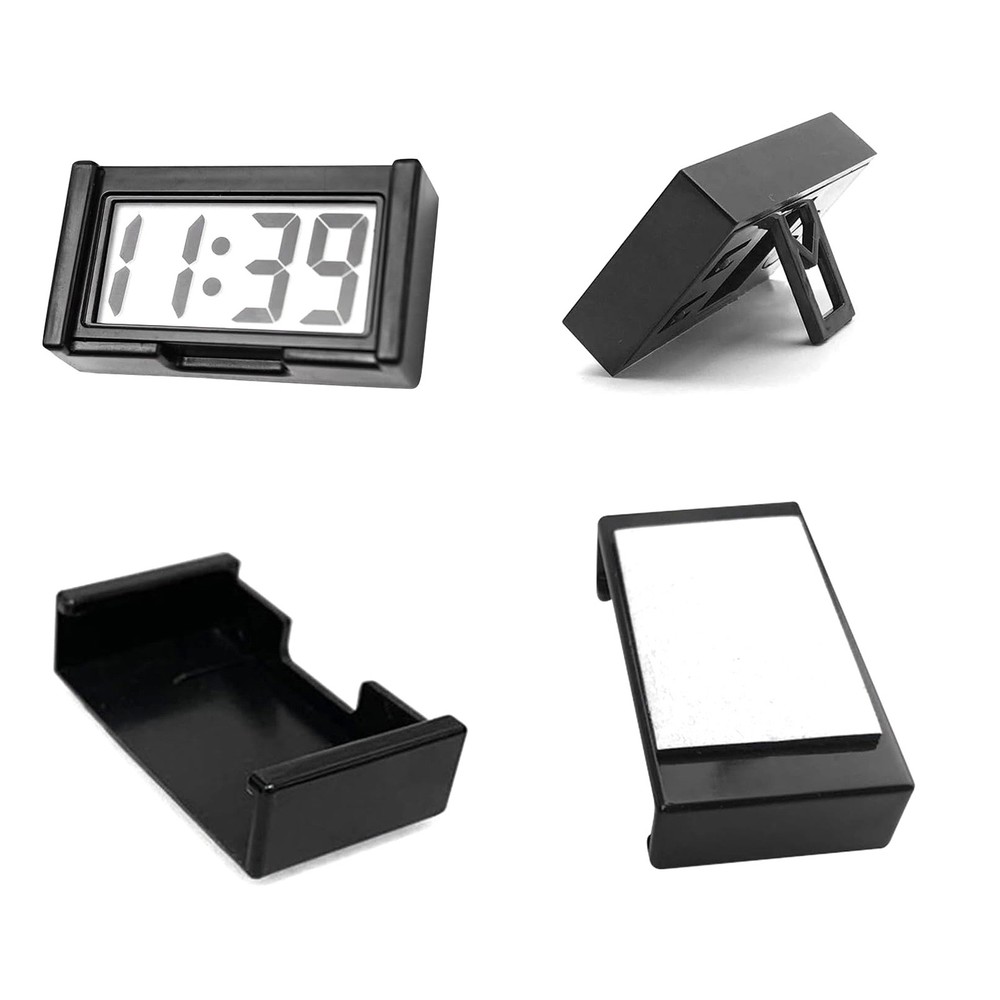 High Quality 3 Pack Mini Digital Clock Small Adhesive Stick On LCD Display Clear