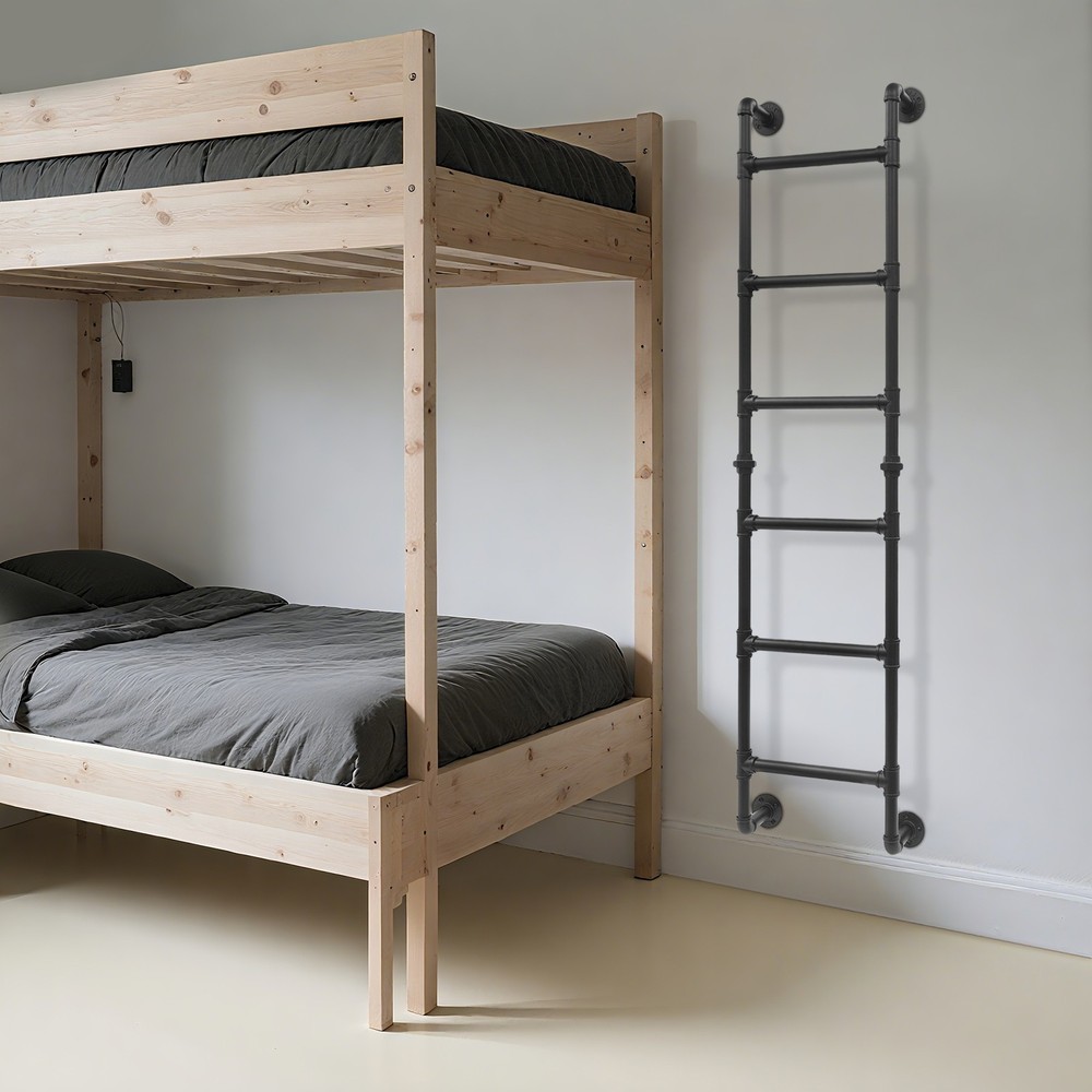 Wall-mounted 6-step Bunk Bed Ladder High Loft Attic Eight Steps Ladders Tool