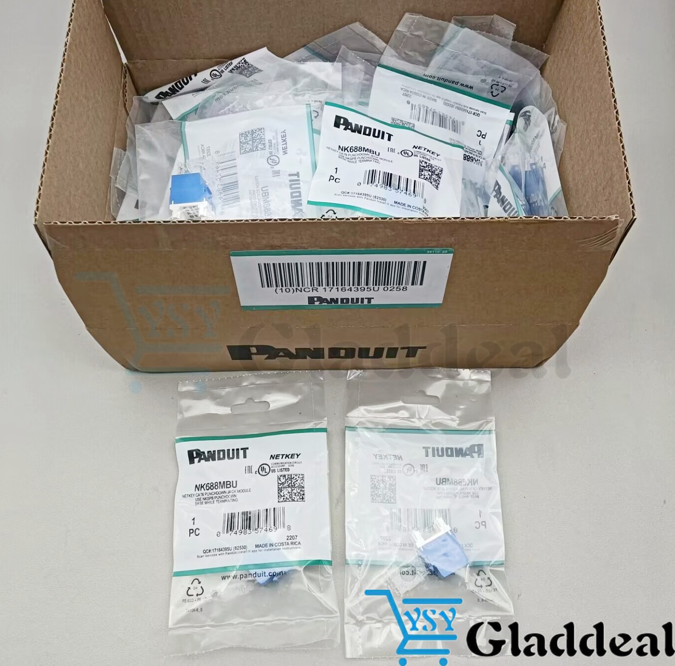 For Panduit NetKey NK688MBU Cat6 Keystone Jack Blue Module BOX OF 50