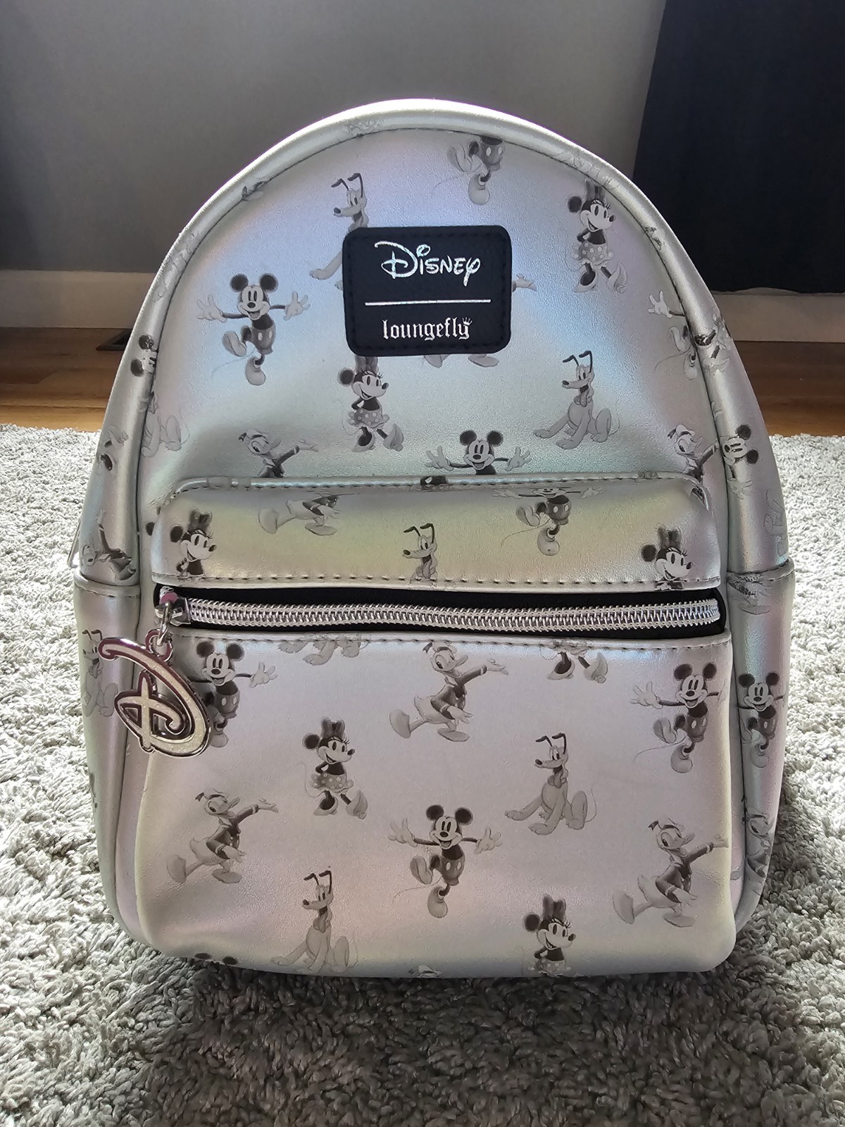 Loungefly Disney 100 Heritage Sketch Shimmer Silver Limited Ed Mini Backpack