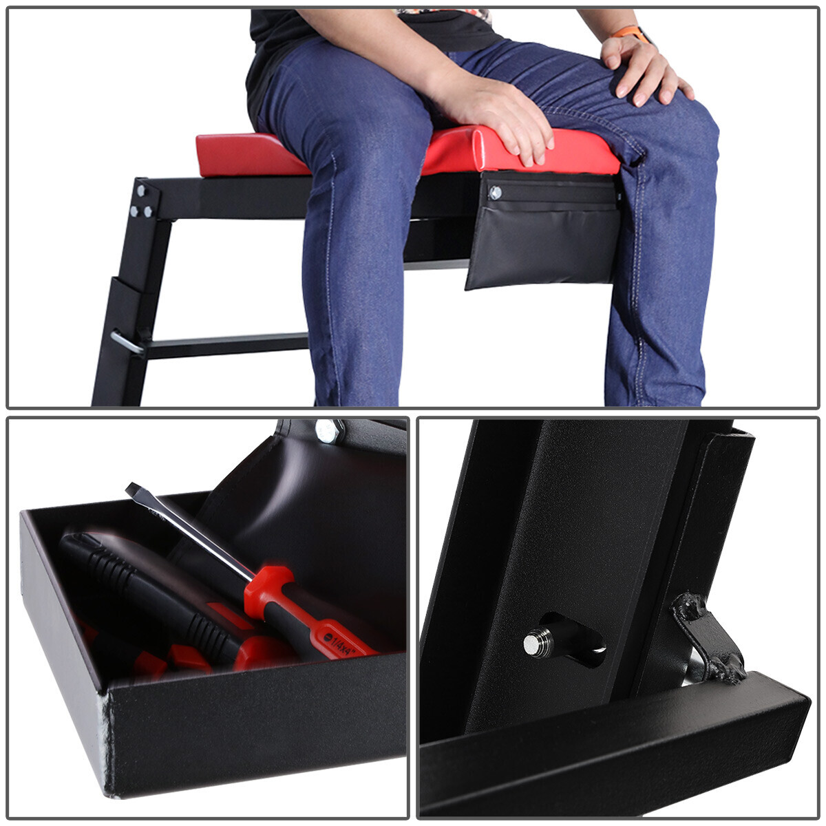 45 to 66 in Adjustable Height Foldable Automotive Engine Topside Rolling Creeper