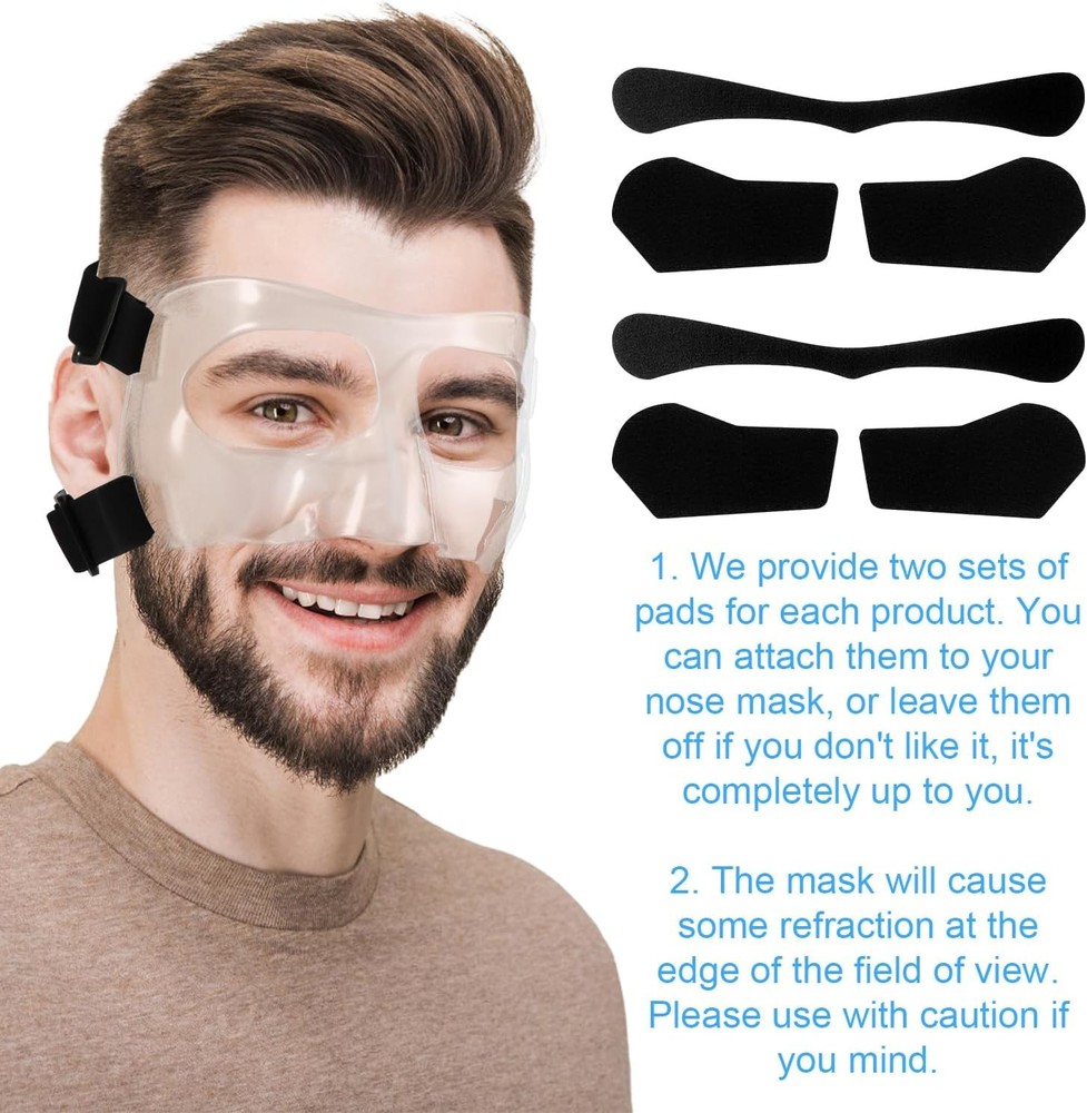Nose Guard for Broken Nose, Adjustable Face Shield Breathable Transparent...