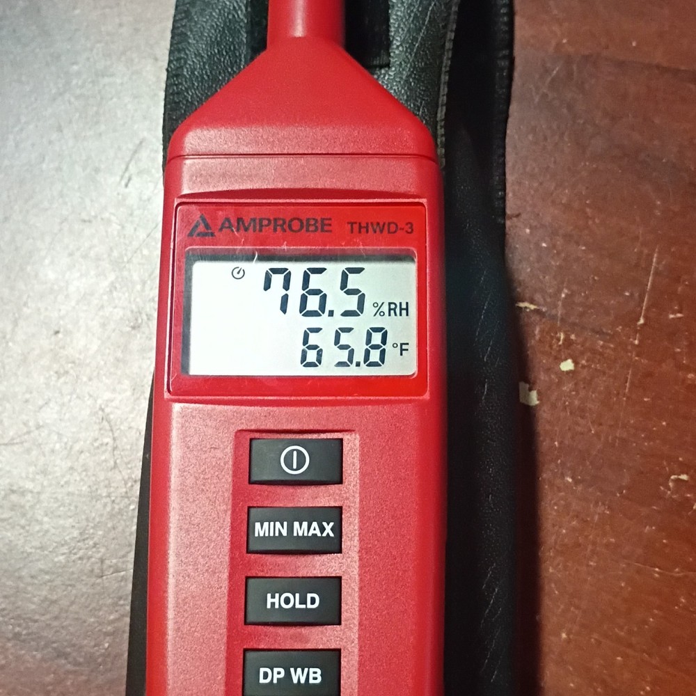 Amprobe THWD-3 Digital Thermometer Hygrometer with Case, Digital Display