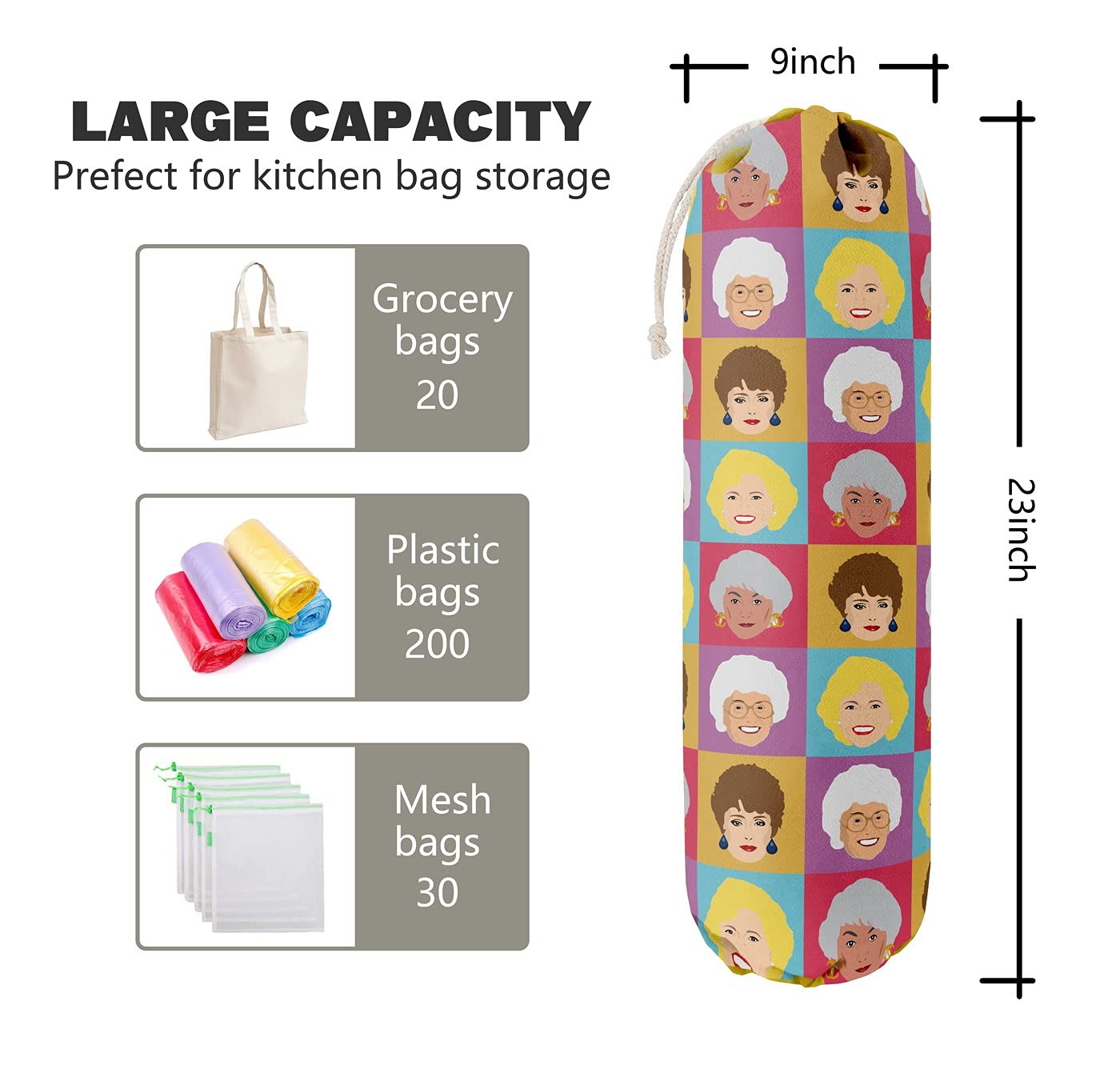 Golden Girls, 23 inches (L) x 9 (W) x 23 (H), The Bag Bag08