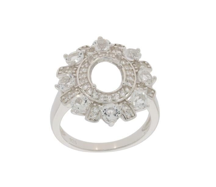 Sterling Silver Semi Mount Ring Setting Oval OV 9x7mm