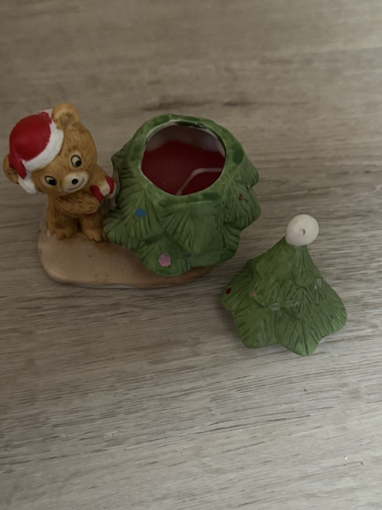 Christmas Bear Candle Holder Decor