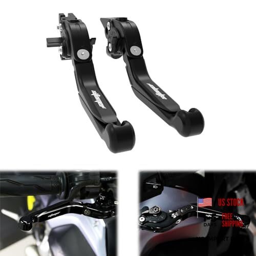 CNC Adjustable Extendable Foldable Motorcycle Brake Clutch Levers, Fit Black