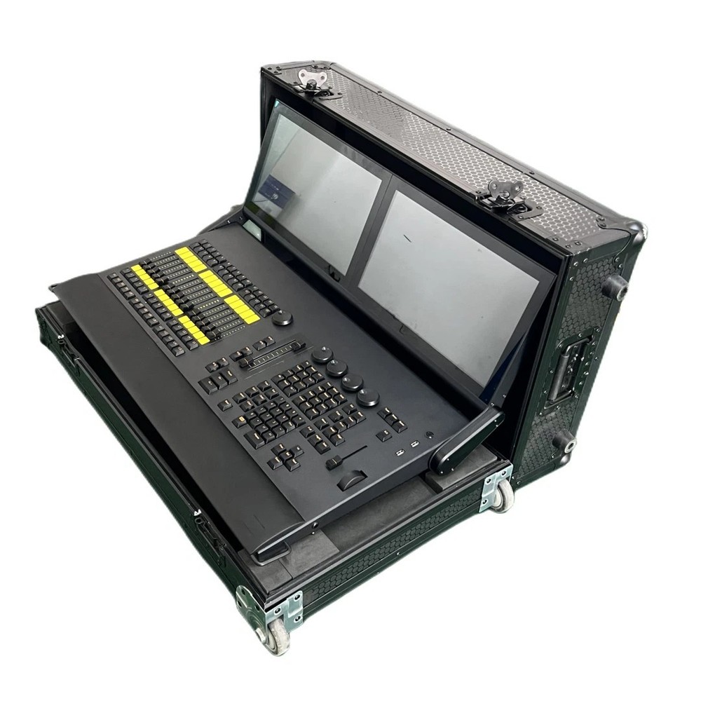 folding display T2 DMX controller RGB led motorized fader light console +case