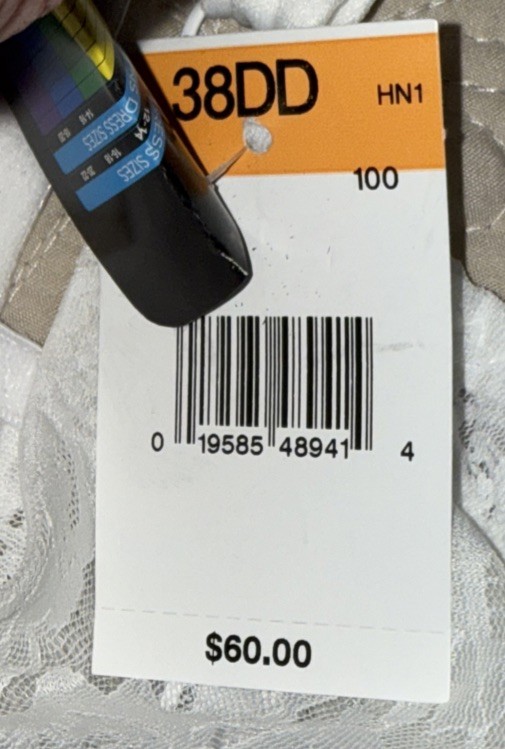 NWT Womens White Lace Bali Body Briefer One Piece Bra Bodysuit Size 38DD