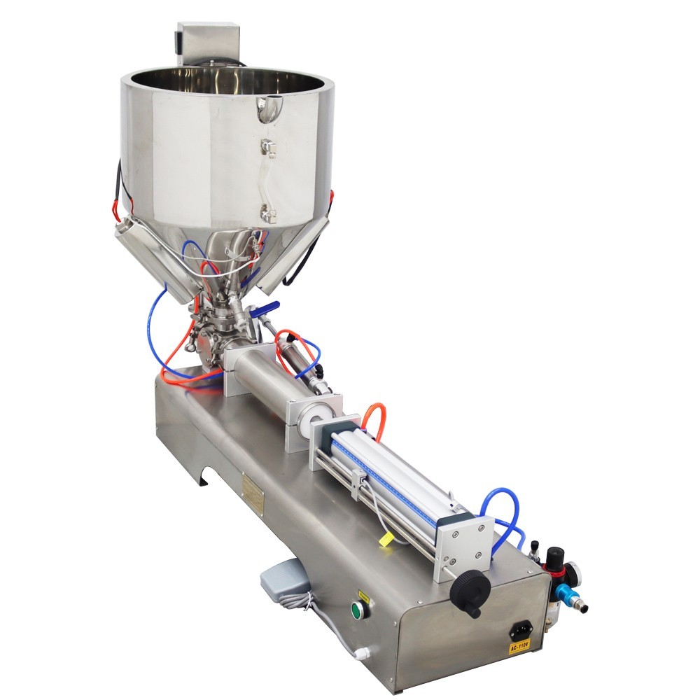 Pneumatic Stainless Paste Liquid Heating Filling Machine Single Nozzle100-1000ml