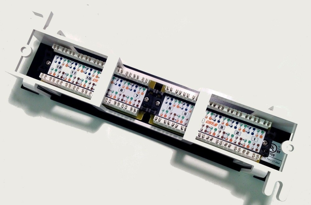 NEW CAT6 12 Port Patch Panel RJ45 110 Network Mini Surface Wall Mount Bracket