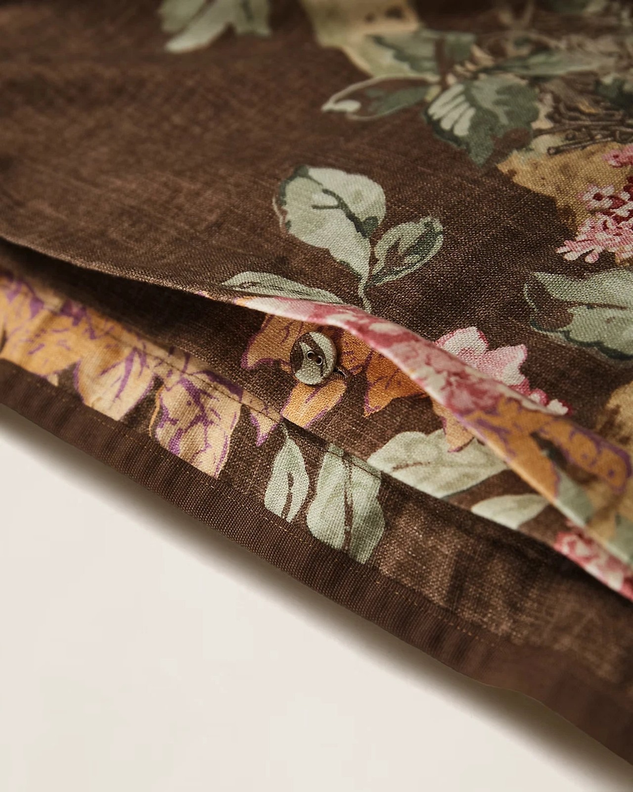 Ralph Lauren Harlow Floral Bohemian Full Queen Duvet Cover Forest Brown B884