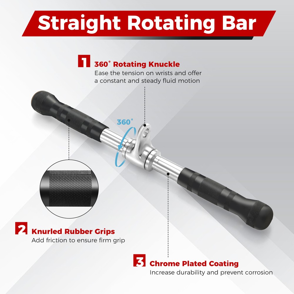 4 PCS V-Shaped Cable Machine Attachment Set Press Down Bar Double D Handle