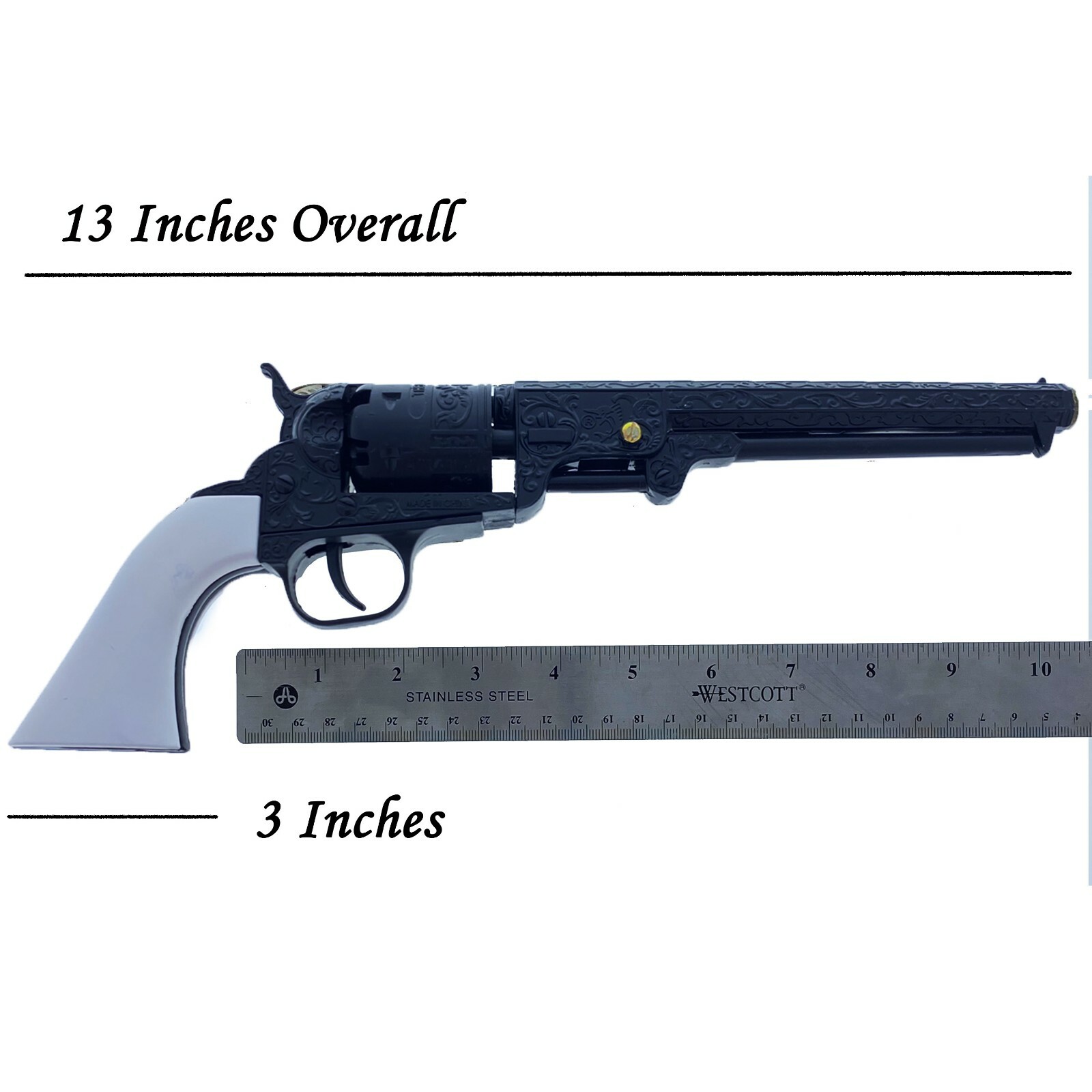 US Decorative Western Style Navy Revolver for Displays & Costumes NOT a Weapon