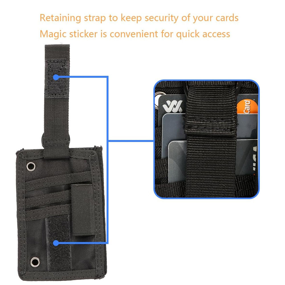 2PC Tactical ID Card Holders Hook&Loop Patch Badge Organizer - Neck Lanyard HOT