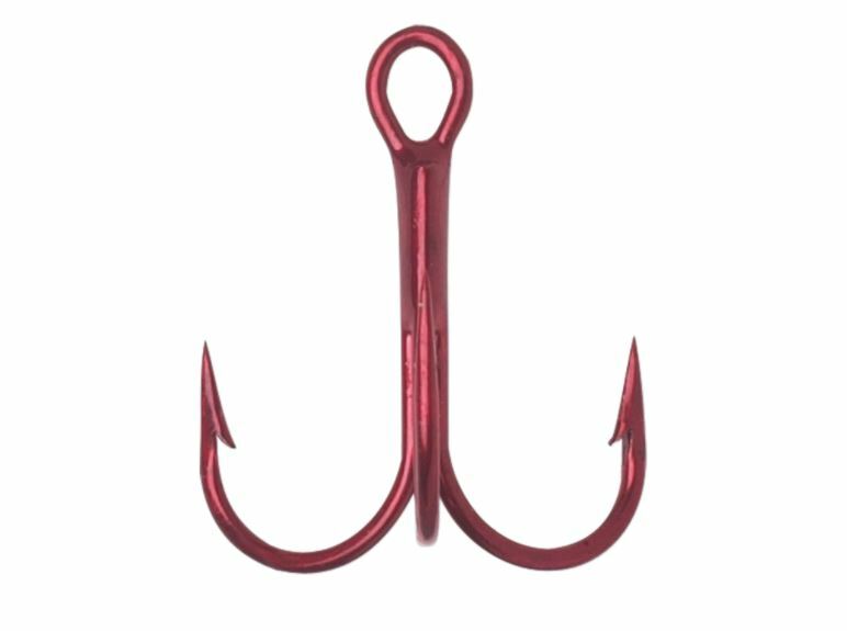 VMC 8540TR#8PP Round Bend Treble - Tin Red - #8 Hook Size 7 pack