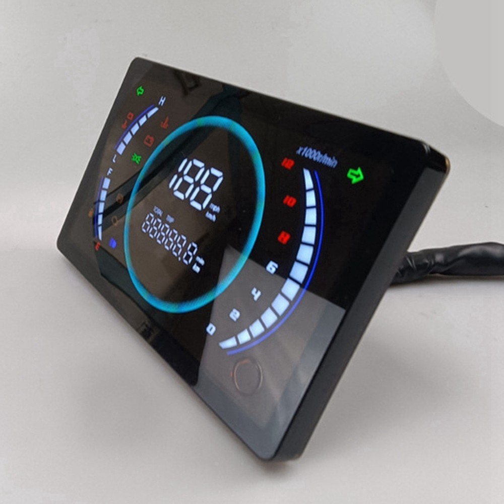 12V Universal Adjustable LED Digital Motorcycle Speedometer RPM Dash Board