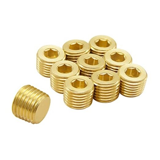 PCS Male Brass Pipe Plug Fitting Internal Hex Thread Socket Pipe 1/8" NPT 10