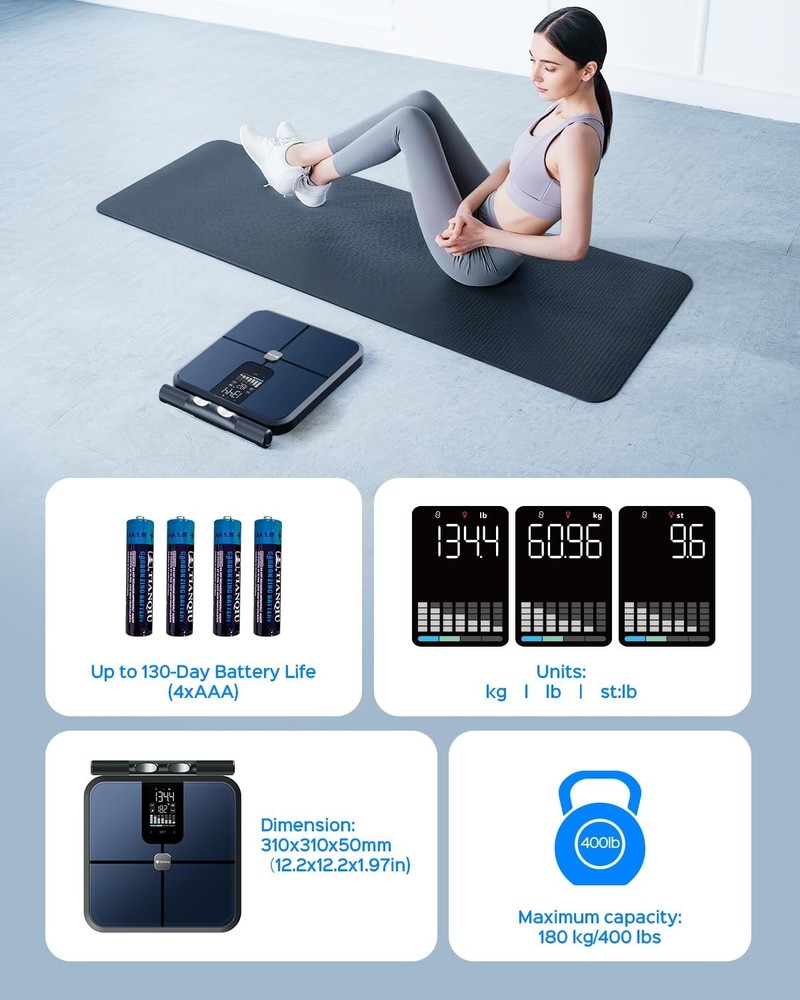 Smart Pod Scale: 8-Sensor Body Composition Analyzer with App Sync for 24 Users