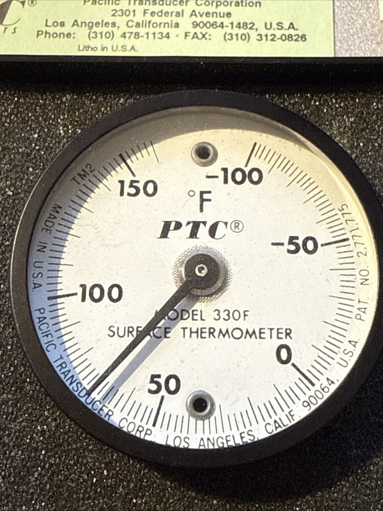 PTC INSTRUMENTS MODEL 330F SURFACE THERMOMETER NEW -100 to 160F