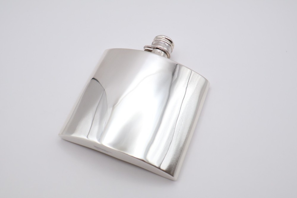 Quality Antique Solid Silver Hip Flask Hallmarked Birmingham 1892