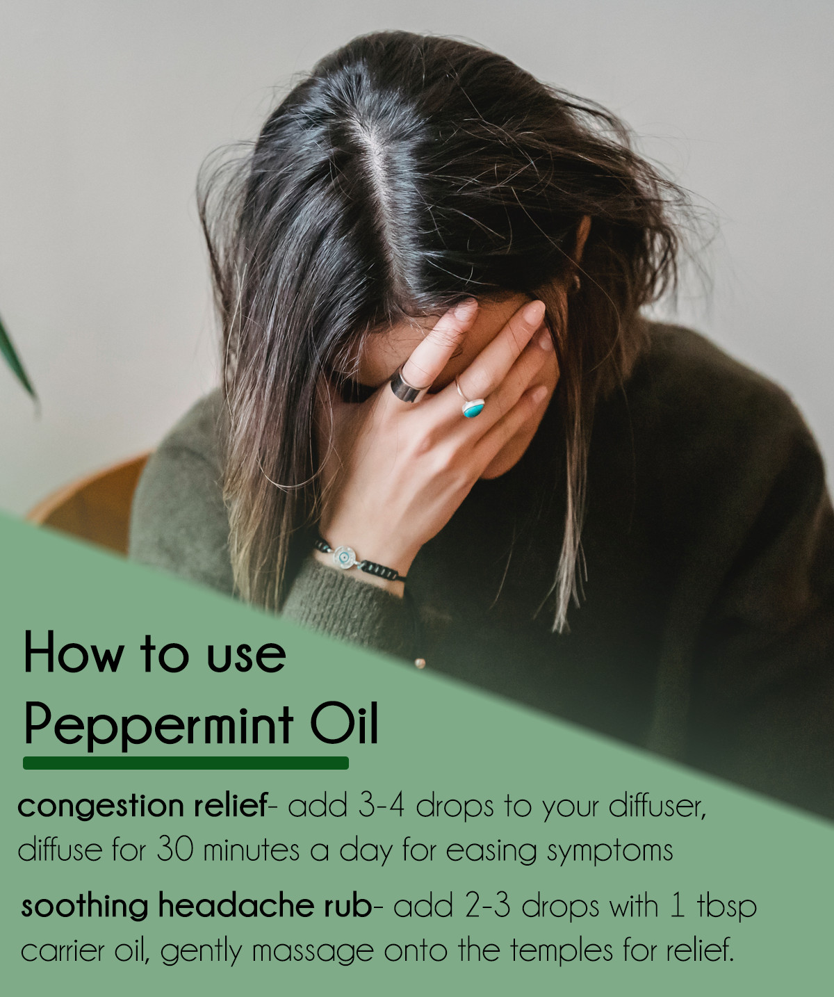 Peppermint Essential Oil 4 oz Pure Natural with 3 Free Droppers - GreenHealth