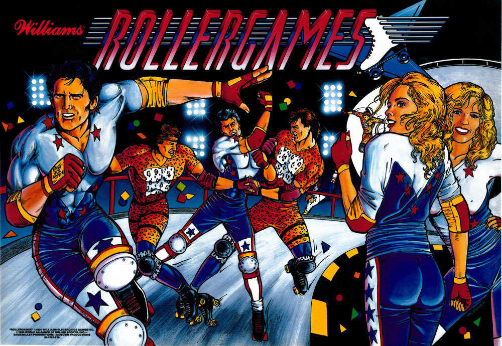 WILLIAMS ROLLERGAMES ROLLER GAMES pinball machine Translite replacement
