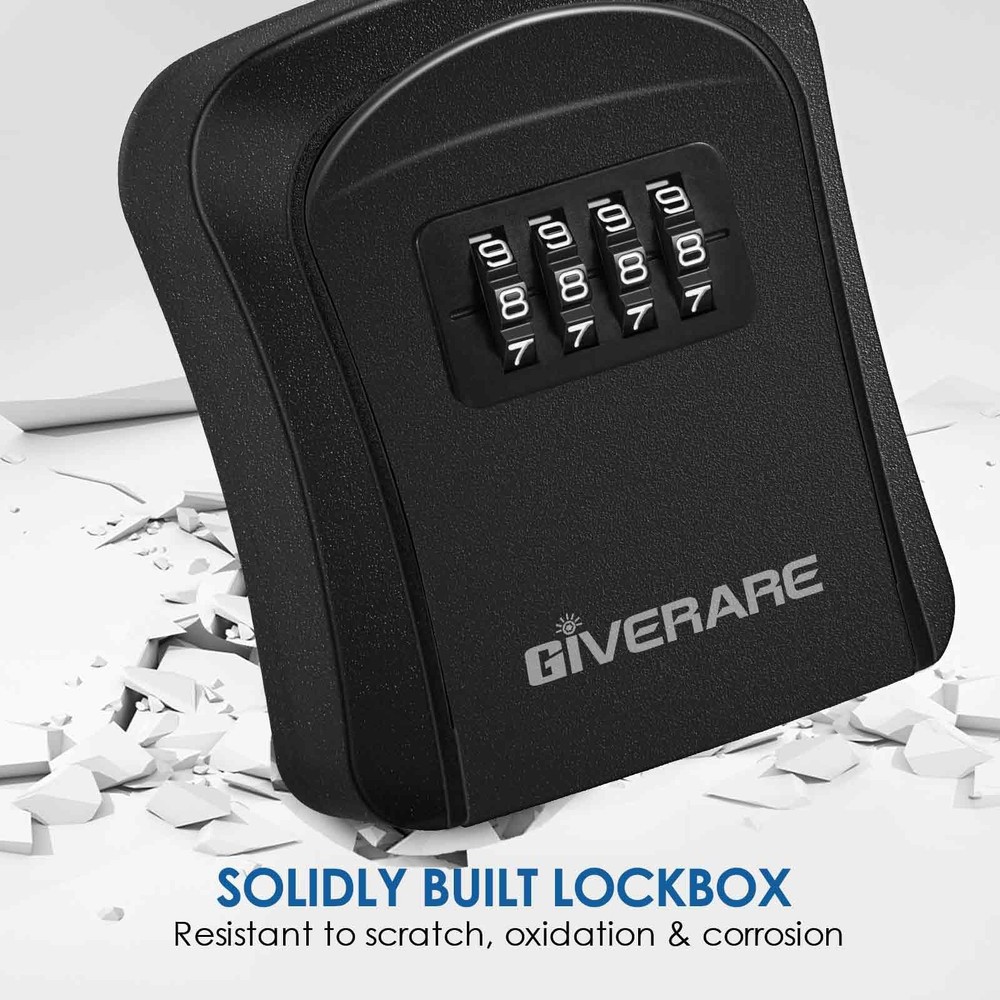 2 Pack Key Lock Box Combination, 4Digit Lockbox Wall Mount, Waterproof Outdoo...