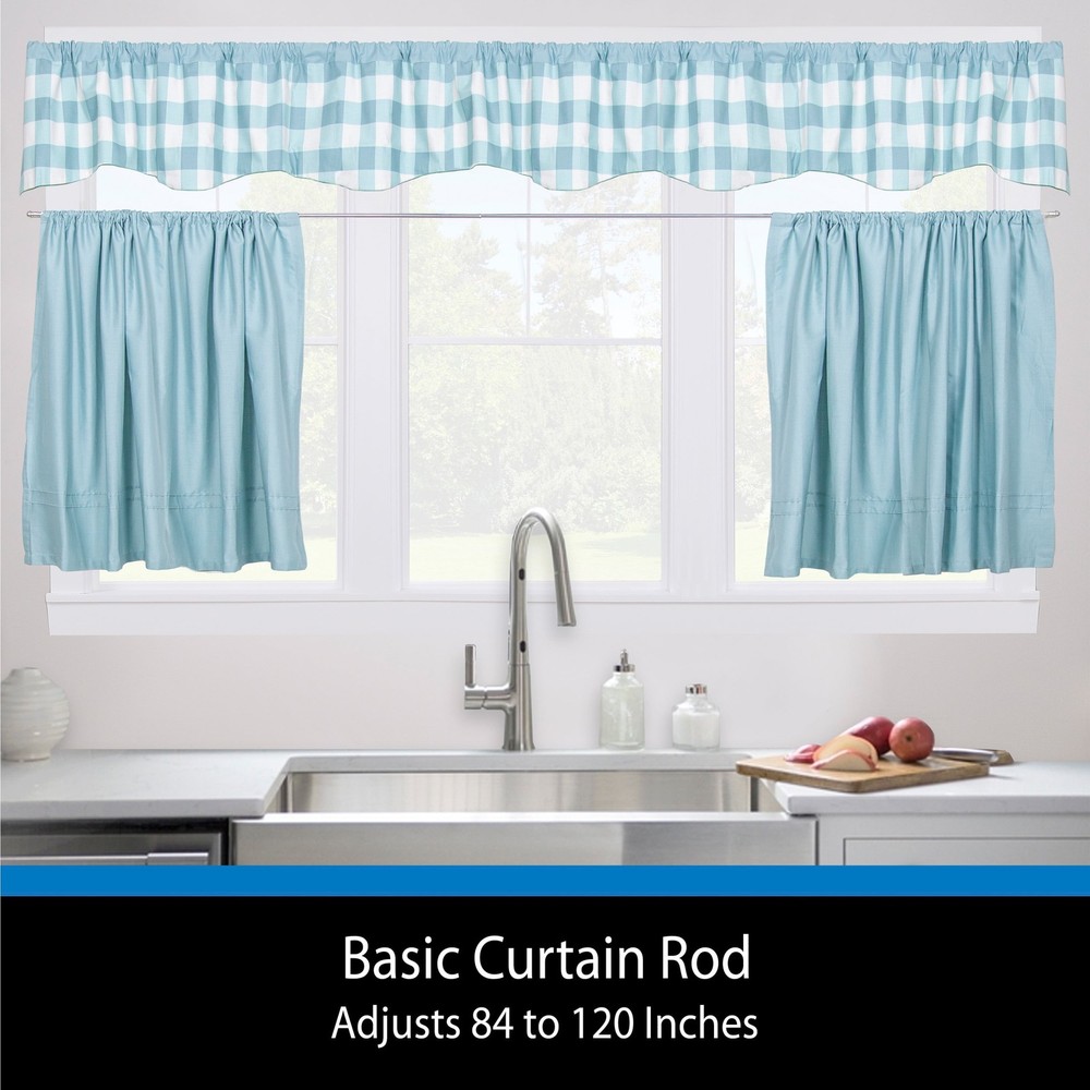 2" Basic Metal Wrap Around Adjustable Curtain Rod 84-120" Adjustable Length