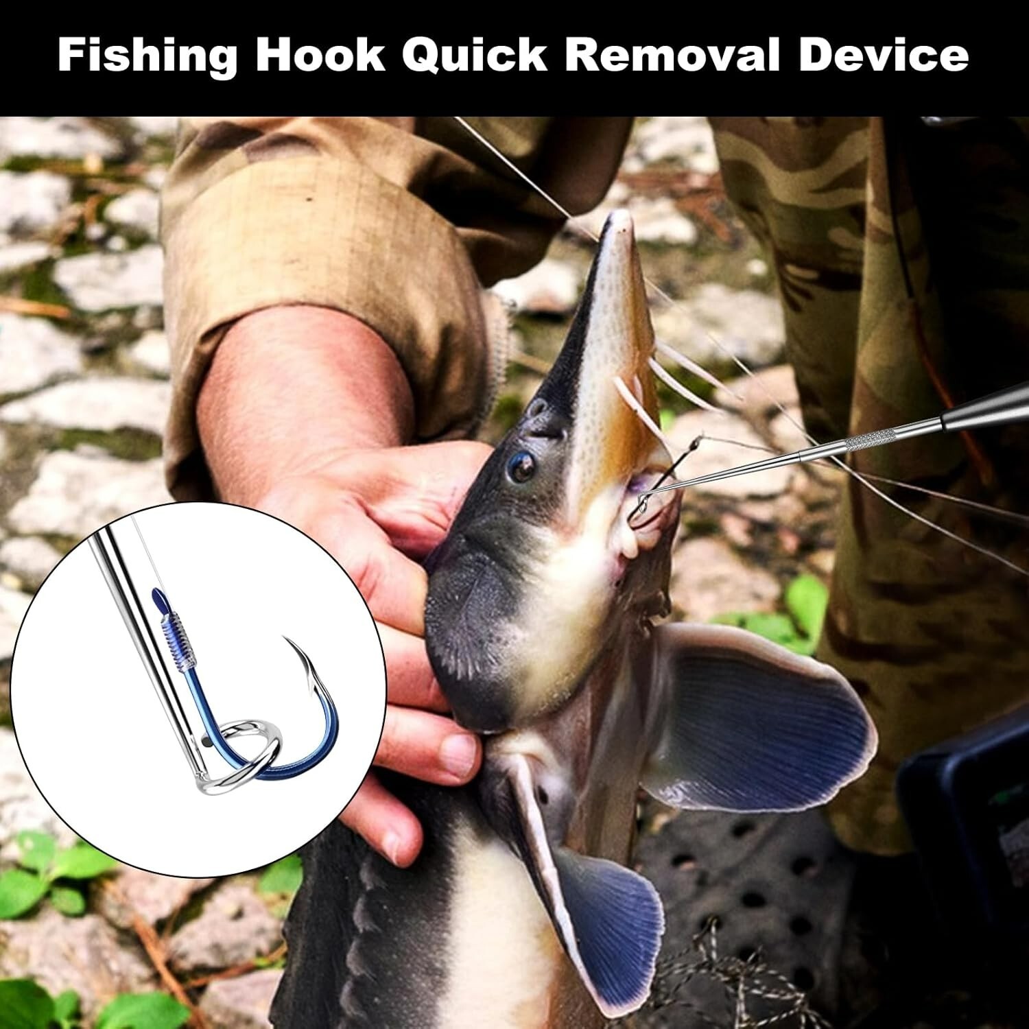 4PCS Easy Fish Hook Remover Detacher Fishing Hook Detacher Tackle Removal Tools