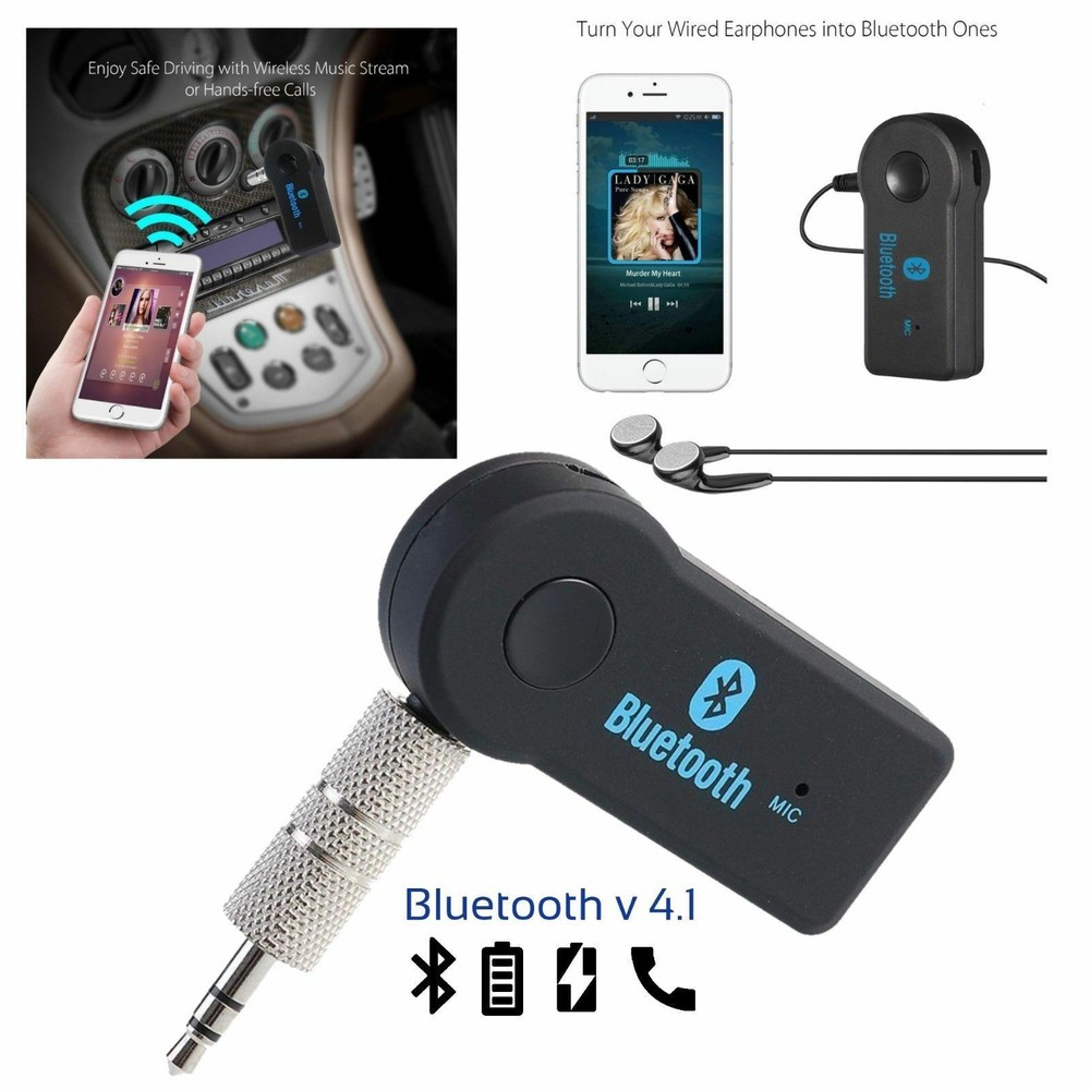 Universal Bluetooth Transmitter Car Kit 3.5mm Streaming Car Receiver Adapter US