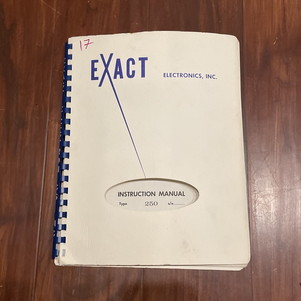 Exact Type 250 Instruction Manual 1962