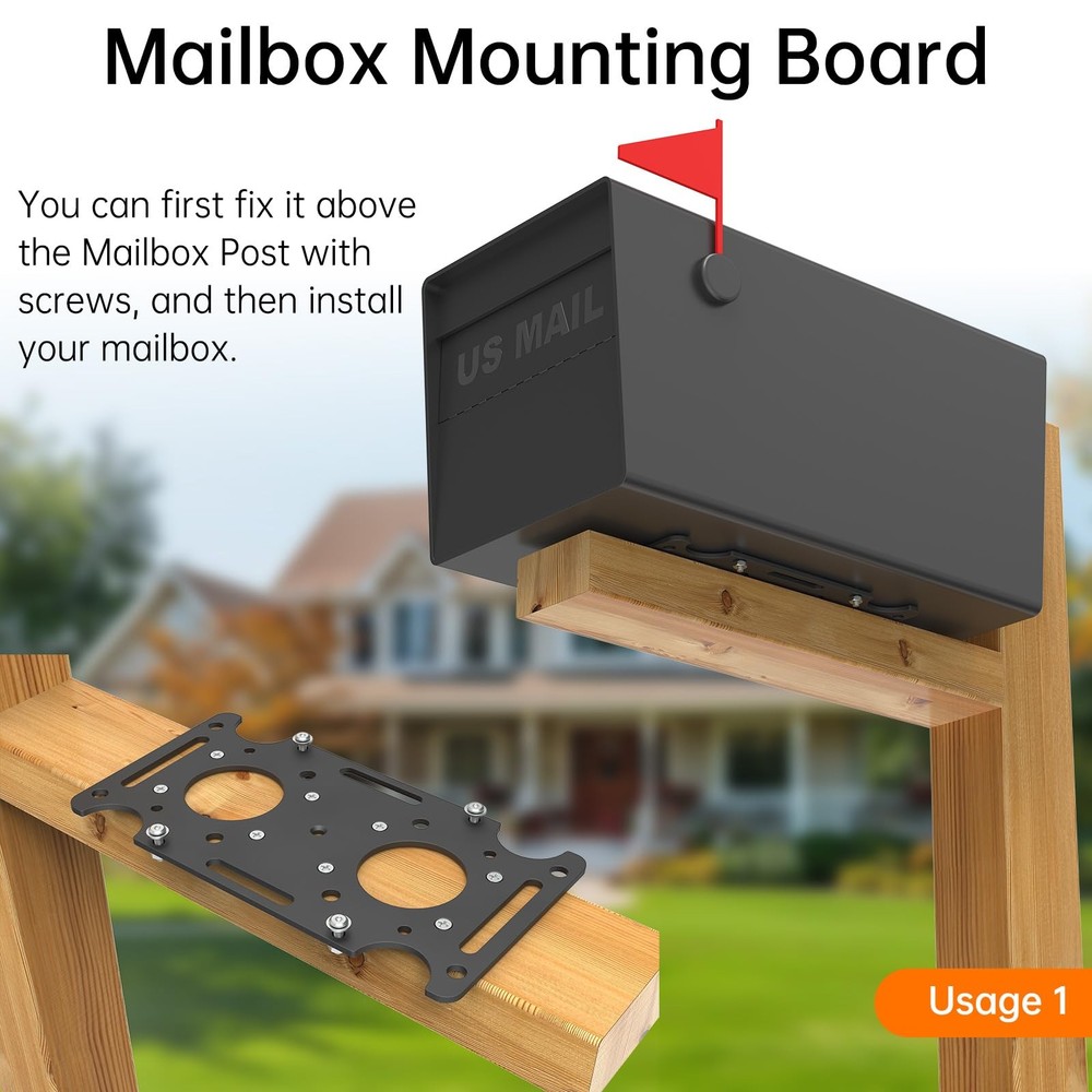Mailbox Mounting Bracket, Plate for Post Mount Extra Large, Bracket