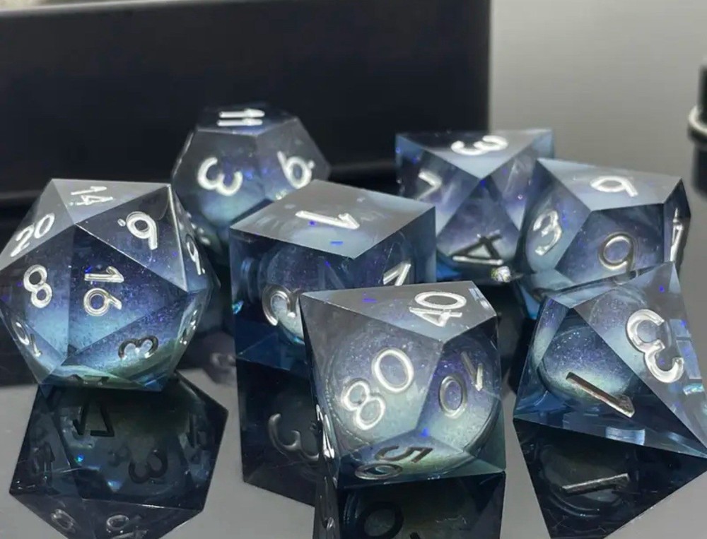 Space Dice Super Nova Polyhedral Sharp Edge Dice D&D Premium Resin DND Dice Set