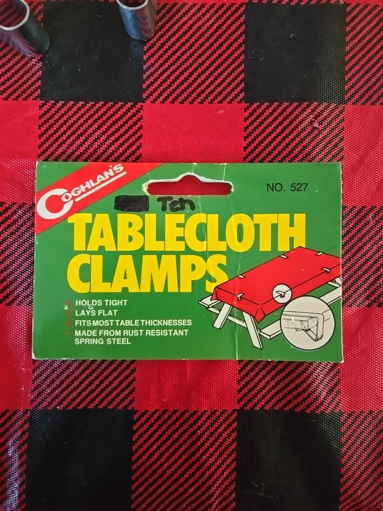 Coghlan's 10 Tablecloth Clamps rust Resistant Adjustable Picnic Camping Table